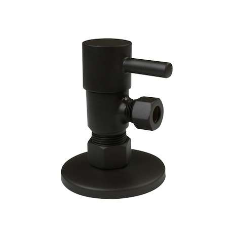 Westbrass Round Lever 1/4-Turn Angle Stop 1/2" Copper x 3/8" Compression, Oil Rubbed Bronze D105QR-12